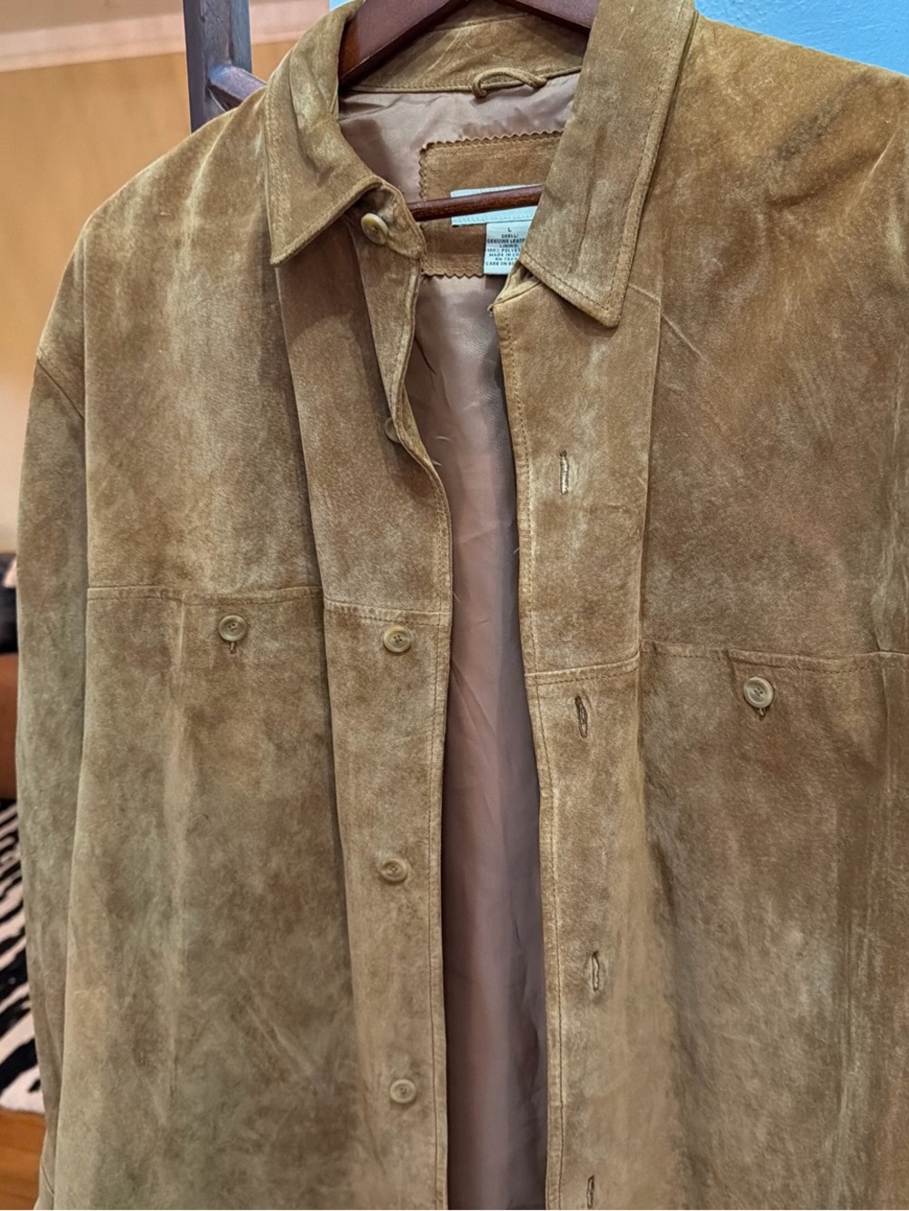 Men’s Vintage Genuine Leather Button Down Shirt Jacket - Picture 2 of 4